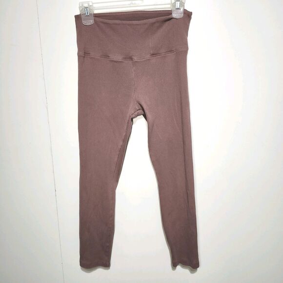 Victoria's Secret Pants - Victoria's Secret PINK Ribbed Seamless High Waist Leggings Mauve L Yoga Preppy